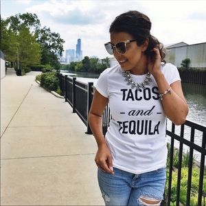 FINAL💵NWT T&J Designs Tacos & Tequila tee, S